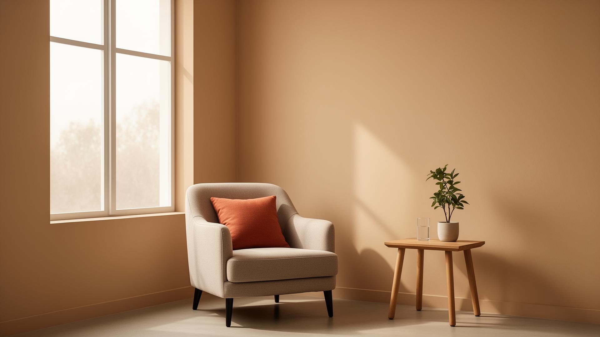 Sala de terapia minimalista com luz natural